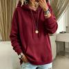 Women's Casual Color Loose Fit Long Sleeve Hoodie Pullover Top