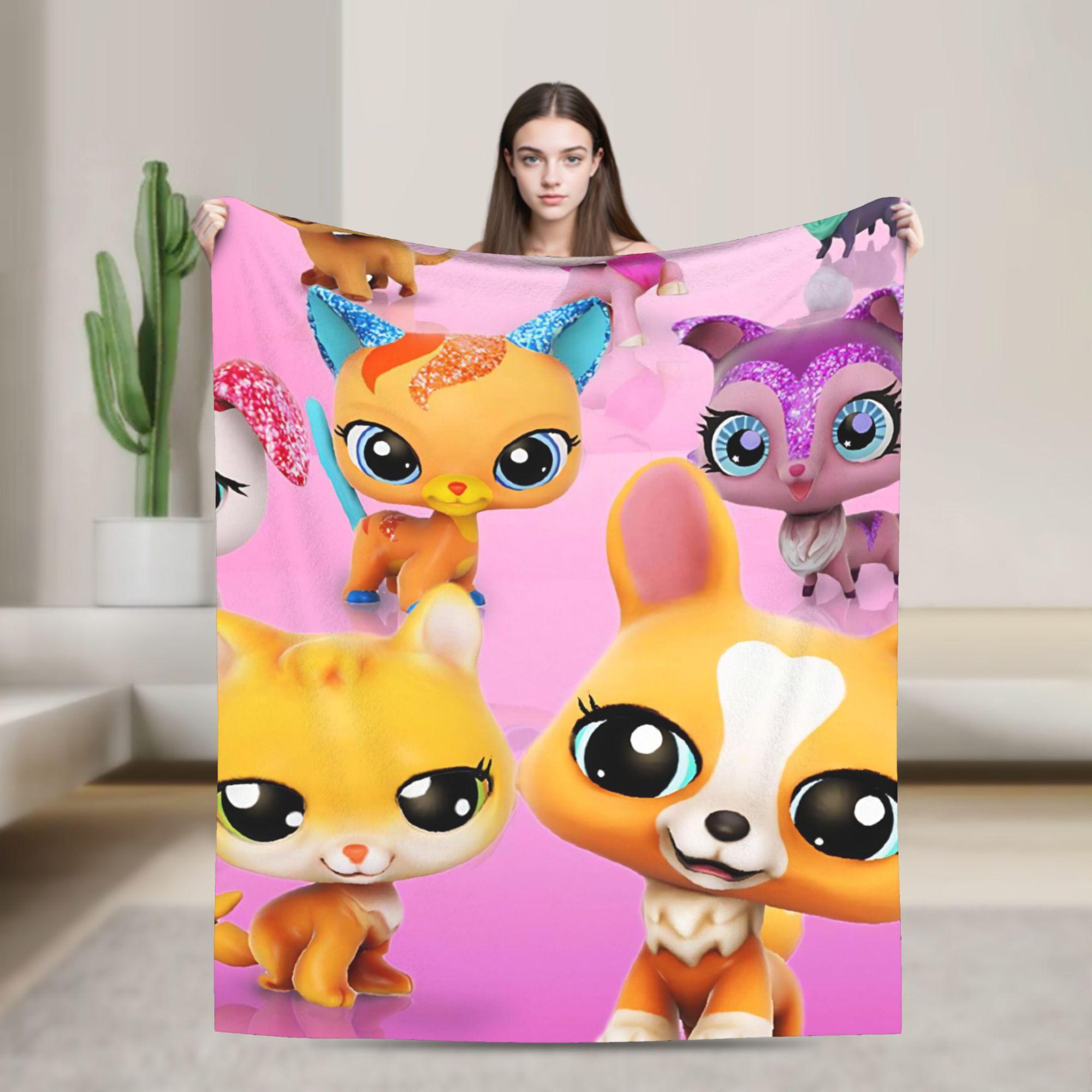 

Пледы Littlest Pet Shop Супер теплый пушистый плюшевый плед для декора дома, для путешествий в самолете, фланелевая простыня, покрывало 30x40in