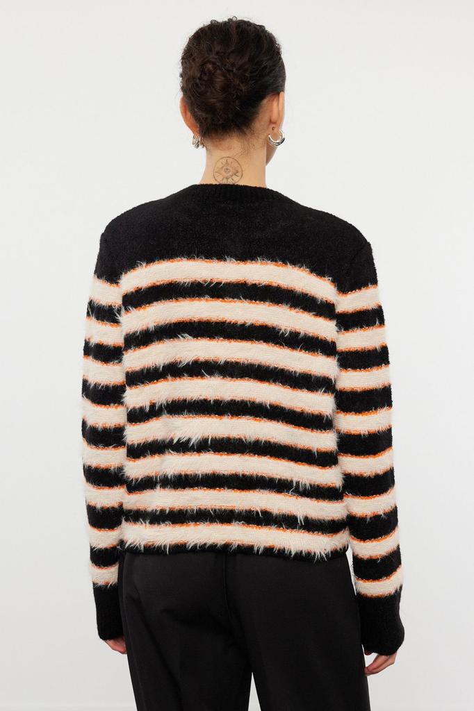 Women's Fashionable Stylish Cardigan Black Soft Textured Jacket Look Knitwear Cardigan