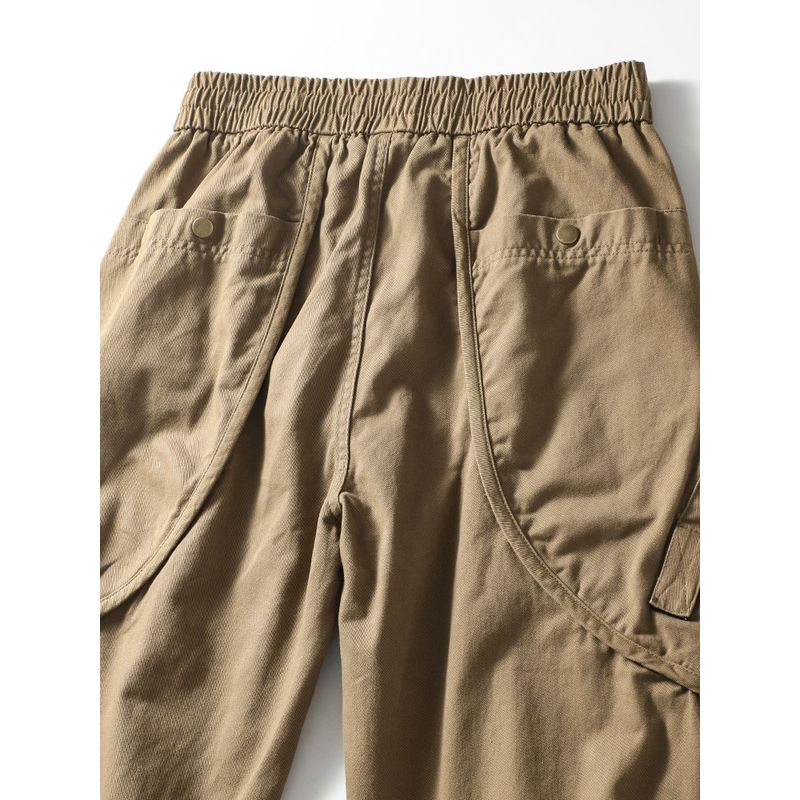 American vintage Cotton Heavy Cargo Pants Trendy Brand Men's Autumn and Winter Trousers Ankle-Tied Pants Foreign Trade Men's Casual Pants