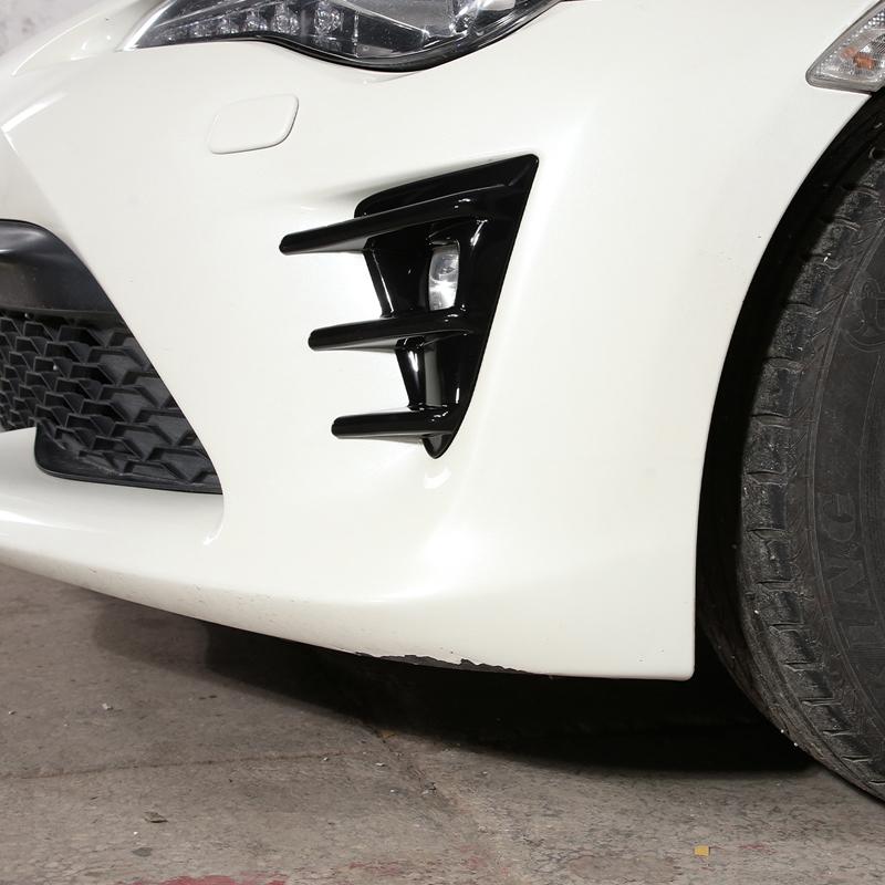 Für Toyota 86 GT86 2016-2020 Autoaufkleber Frontstoßstange Seitenbelüftung Spoiler Canard Abdeckungen Karbonfaser-Look Glänzendes Schwarz Zubehör