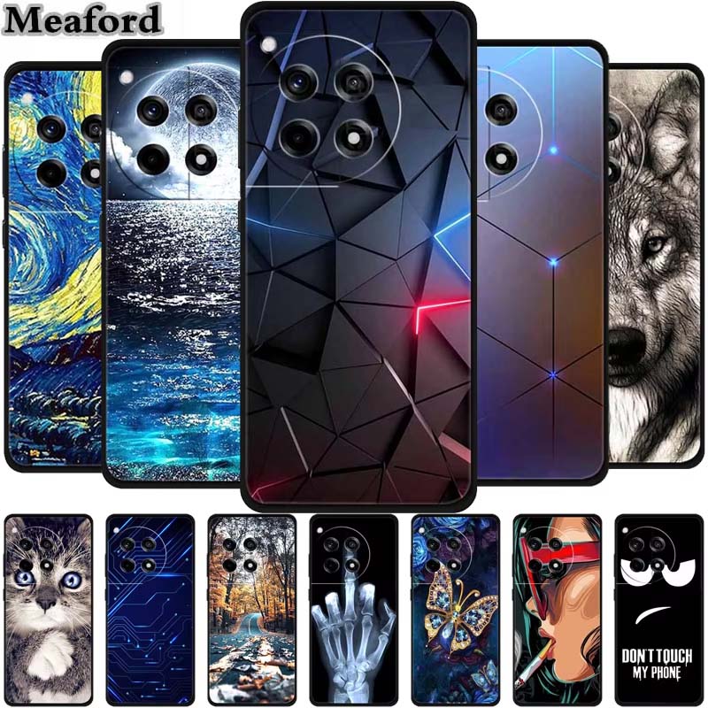 For OnePlus 12R Case Animals Soft Silicone TPU Phone Cases Back Cover For OnePlus Ace 3 ACE3 5G Wolf Protective Cute Girl Shell