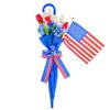 Independence Tulip Day Umbrella Wall Hanging Festive Decor With Red Flag White