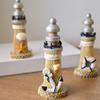 Yousheng Rustic Wood Lighthouse Figurine, Nautical Lighthouse Ocean Beach Sculpture, Handcrafted Coastal Tabletop Centerpiece for Mantel Bookshelf