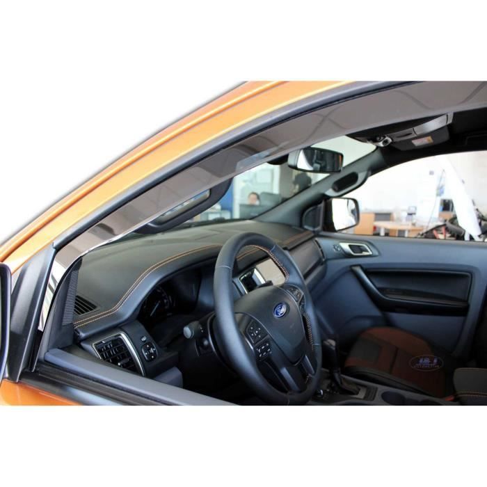 Déflecteurs d'air - J&amp;J AUTOMOTIVE - Heko - Fumé - Installation facile - Pour Ford Ranger 2012-2023