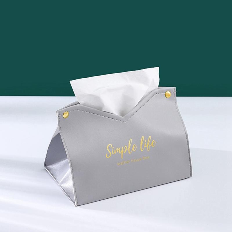 Nordic PU Leather  Tissue Box holder Car Tissue Case Living Room Pumping Paper Storage box Napkin Holder Desktop Napkin Holder