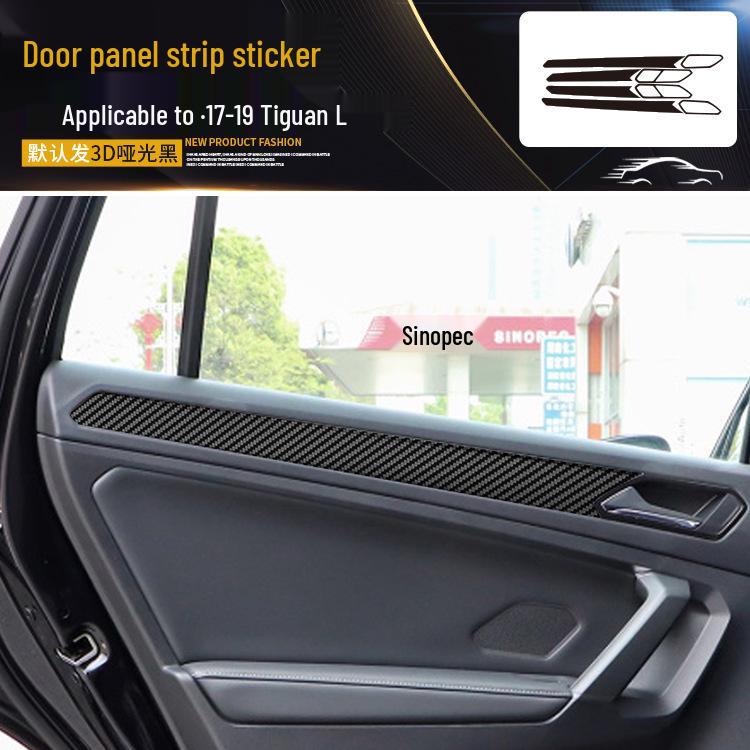 Volkswagen Tiguan L Interior Carbon Fiber Film (2017-2019) - Anti-Scratch, Anti-Kick, Center Console & Door Coverage