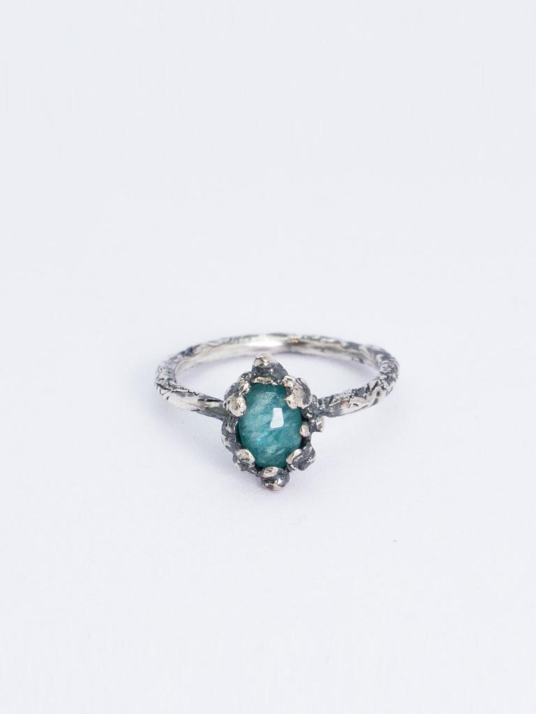 Harang Hr 113R_Antique Gemstone Ring (Mint Amazonite)