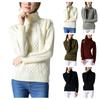 Women's Solid Color Turtleneck Sweater Long Sleeve Twisted Flower Base Sweater