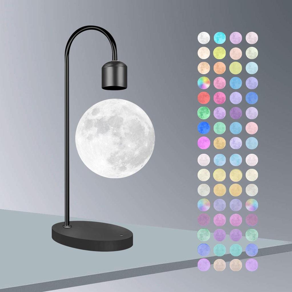 3D Printed Moon Lamp with Magnetic Levitation - Night Light & Eye Protection