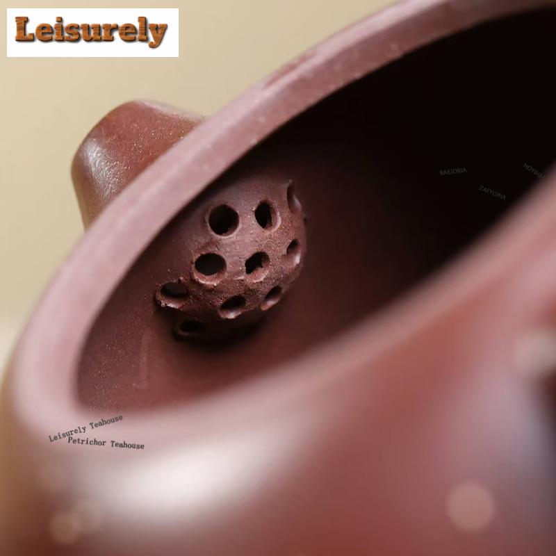 111ml Ancient Yixing Purple Clay Teapots Handmade Xishi Pot Raw Ore Mud Tea Brewing Kettle Chinese Zisha Tea Set Drinkware Gifts