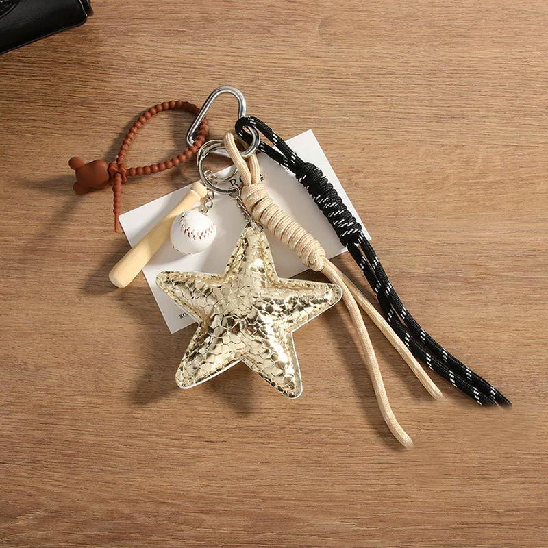 

Fashion Starfish Keychain Cute Balloon Dog Leather Charm Women Maximalist Bag Ornaments Accessories Braided Rope Keyring