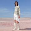 Sancai Women's Striped Off-Shoulder Knit Sweater