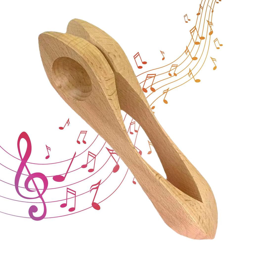 Musical Wood Spoon Percussion Instrument Toy for Play Sounds Percussion Musical Spoon with Handle Percussion Instrument
