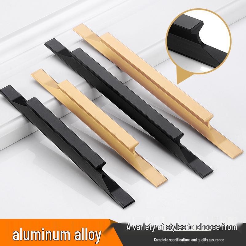 Moderne gold-schwarze Aluminiumlegierung Schrankgriff für Küche, Schublade, Kleiderschrank