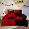 Red Crown Pattern Bedding Set Duvet Cover Set Black And Soft Duvet Cover For Bedroom Guest Room (1*Duvet Cover + 2*Pillowcase)