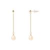 Earrings - Pearls & Colors - Genuine Cultured Pearls - 7-8 Mm - Yellow Gold 375/1000 - Woman