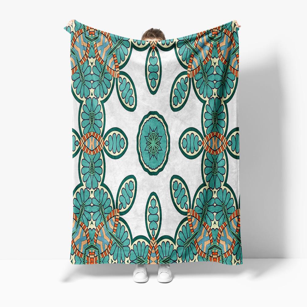 Bohemian Floral Print Throw Blanket Soft Fleece Bed Sofa Decorative Cushion Cover Throw Blanket 75x100cm