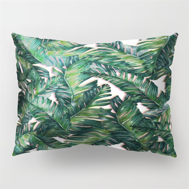 30x50cm Tropical Plant Polyester Pillow Cases Sofa Chair Living Room Home Decoration Green Leaves Plant Sunflower Pillowcase