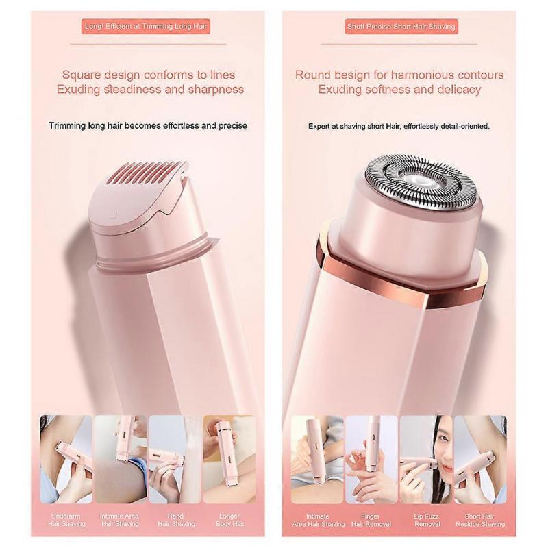 2-in-1 Bikini Trimmer Electric Shaver for Women, Silky Glide Pro Hair Removal for Shaving Legs