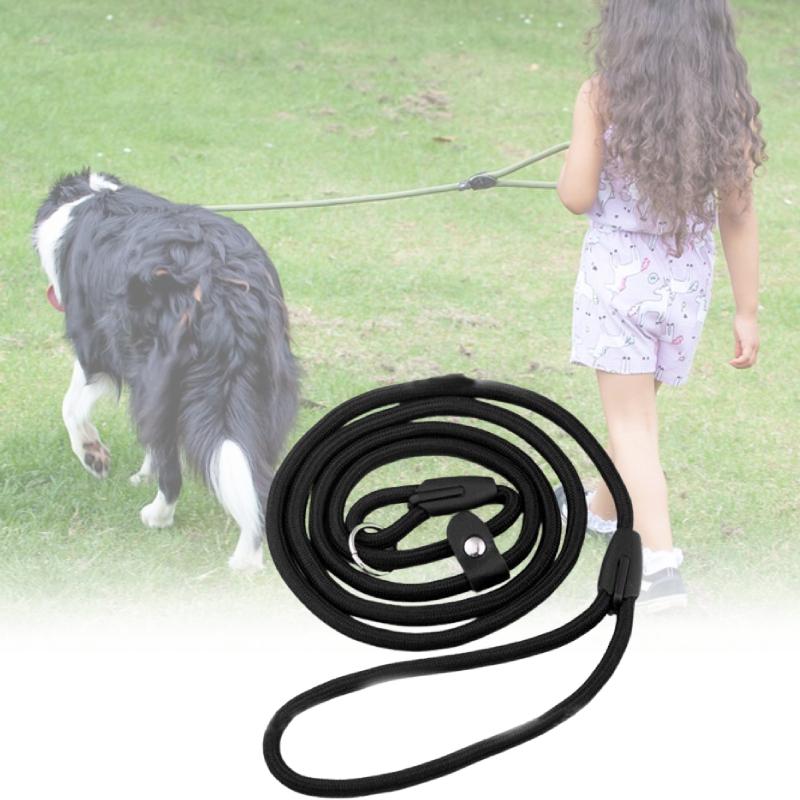 Nylon Leash Pet No Collar Needed Adjustable Length 120cm For Dogs Durable Black