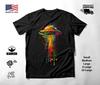 UFO Neon Graphic T-Shirt Black Unisex S-2XL