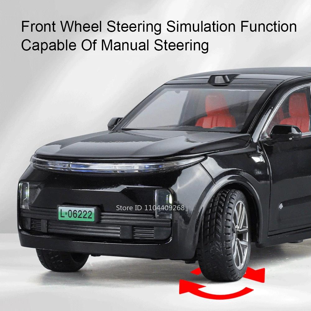 1:24 Li Auto L9 Intelligent Voice Version Car Model Toy Sound Light Shock Absorption Alloy Diecast Vehicle Toys Holiday Presents
