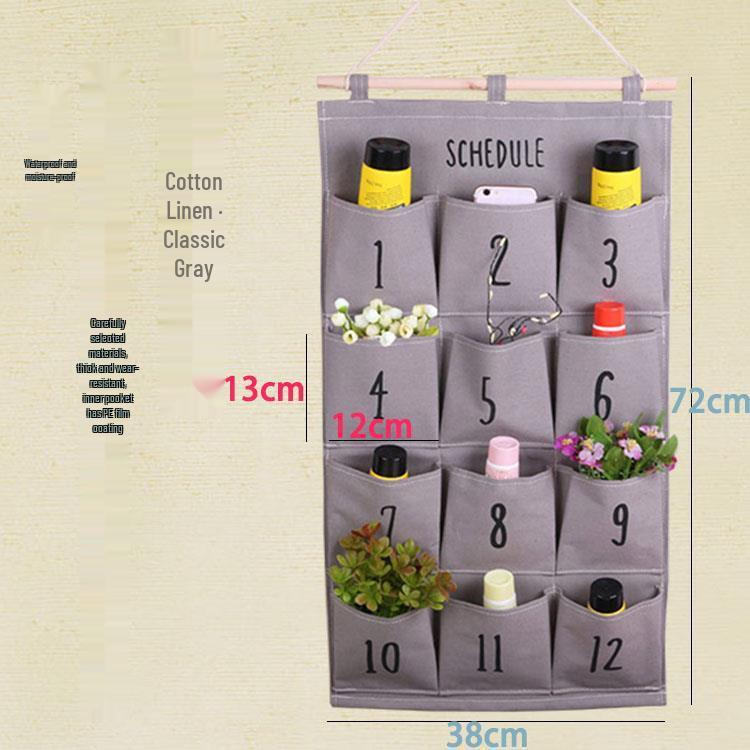 Multi-layer Fabric Hanging Storage Bag for Dormitory and Wardrobe Door, Wall-Mounted Phone Organizer