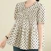 Navava Women Dot Pattern Short Sleeve Blouse Nb2764