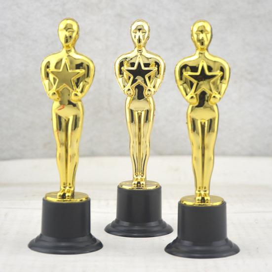 6 Pezzi Statuette Trofei Dorati per Eventi Sportivi Trofei Base Marcabile Fai da Te Design Classico Premi di Riconoscimento