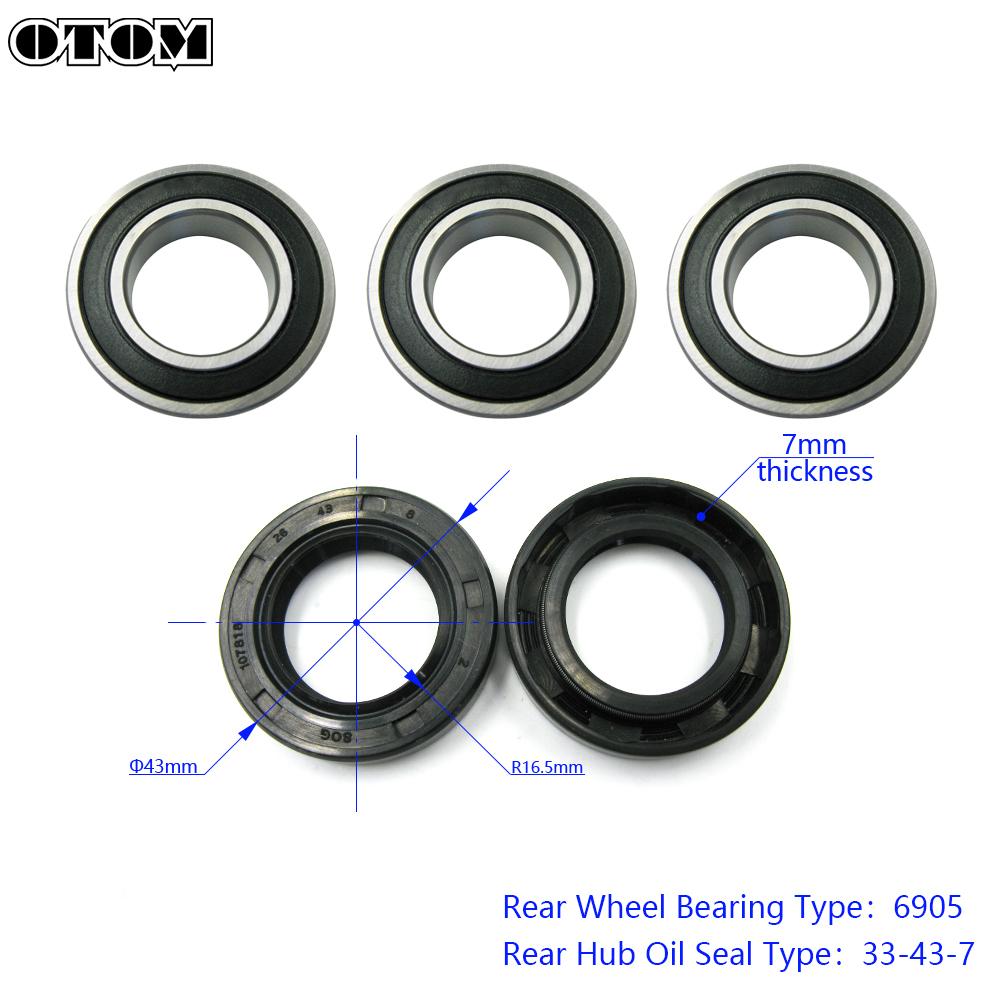 OTOM Motorcycle Front Rear Wheel Hub Oil Seal Bearing Set 6904 6905 For HONDA CRF CRF250R CRF450R CRF250X CRF450RX CRF450L CR500