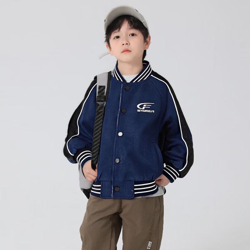 YOUYOUTONGHUA Reversible Boys Baseball Jacket 130 64