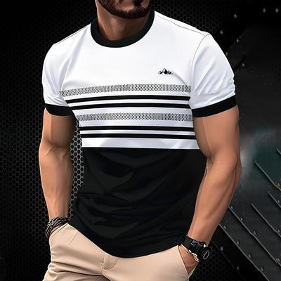 Fashion New Striped 3D Printed T-Shirt Clothing 2025 Casual Men's Tops Simple Casual Men's Short Sleeve T-shirts