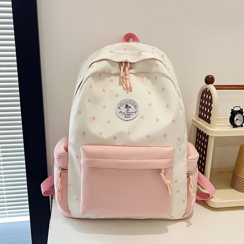 Schoolbag niche design simple versatile backpack junior high school college student high value schoolbag sweet and cute commuter backpack