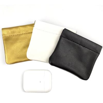1 peça de mini bolsa para troca de cabos de dados, bolsa para fones de ouvido, bolsa de armazenamento digital em pele de cordeiro.