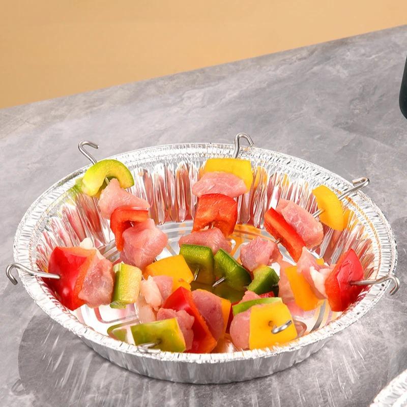 Friggitrice ad aria 12/24/48 spiedini Griglia in acciaio inossidabile Spiedino verticale Forno pensile Porta kebab Gadget da cucina Griglia