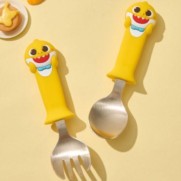 PINKFONG Baby Shark Premium Bronzeware (Yugi) Spoon & Fork Set