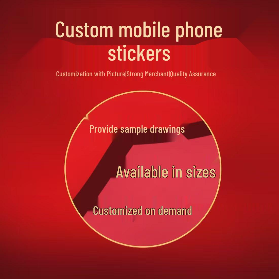 

999 Pure Gold Mobile Phone Sticker - Customizable Design & Logo for Annual Meeting Gifts