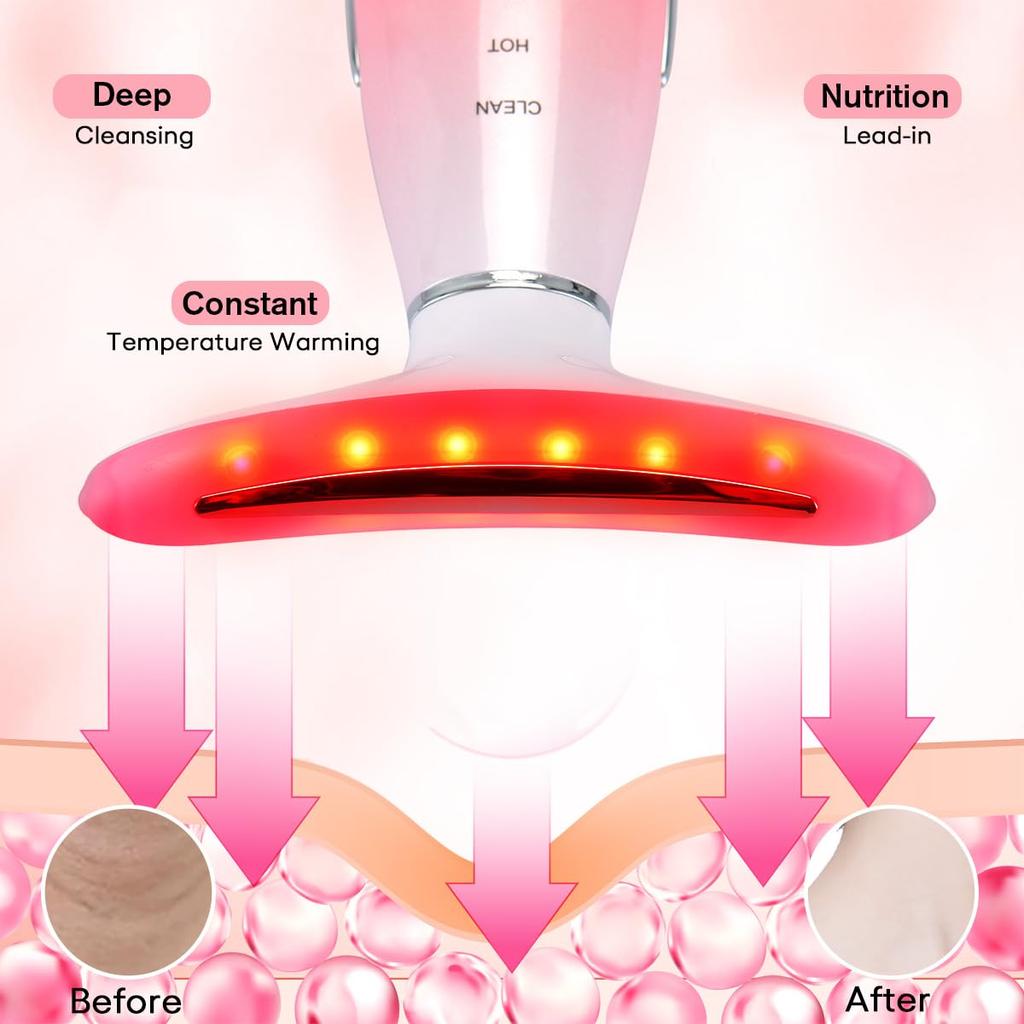 LATME facial massager, neck facial massage tool, 3 modes of heating massage