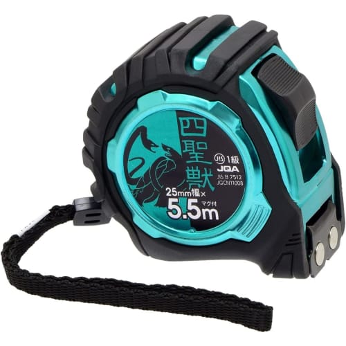 Takagi Four Sacred Beasts Convex Divider with Mag, Double Lock, 25mm Wide X 5.5m, JIS Class 1, Double-Sided Graduations, Drop Prevention, Random Color