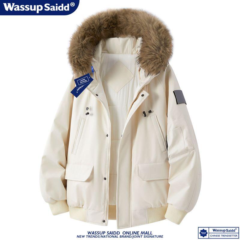 Wassup Saidd Fur Collar Parka 2025 New Men's Winter Thickened Warm Cotton Coat Jacket Thickened and Warm