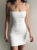 European and American Summer Sleeveless Solid Color Women's Bodycon Dress