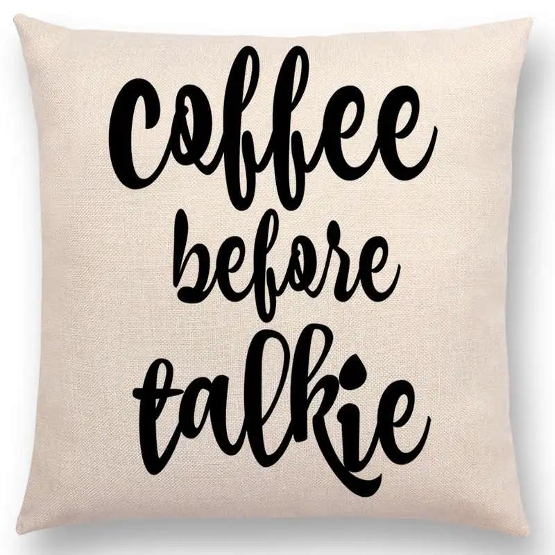 Newest Black Letter Brave Confidence Hope Forceful Warm Words Cushion Cover Christmas Gifts Sofa Throw Pillow
