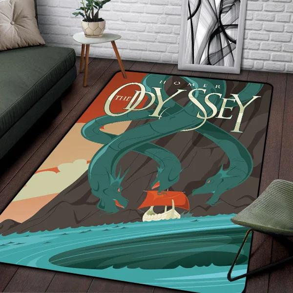 Ancient Greek Homeric Mythology THE ODYSSEY Printed Carpet for Living Room Sofa Bedroom Bedside Mat Bathroom Decoration