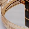 gold Mirror Jewelry Tray Display Stand Decorative Round Holder Plate for Bathroom