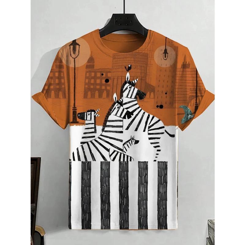 Letní zábava pánská a dámská móda abstraktní zvíře kotě prase potisk tričko ležérní kulatý výstřih tričko