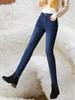 High-Waisted Fleece-Lined Lamb’s Wool Jeans for Plus Size - 2025 Winter Style Pencil Pants