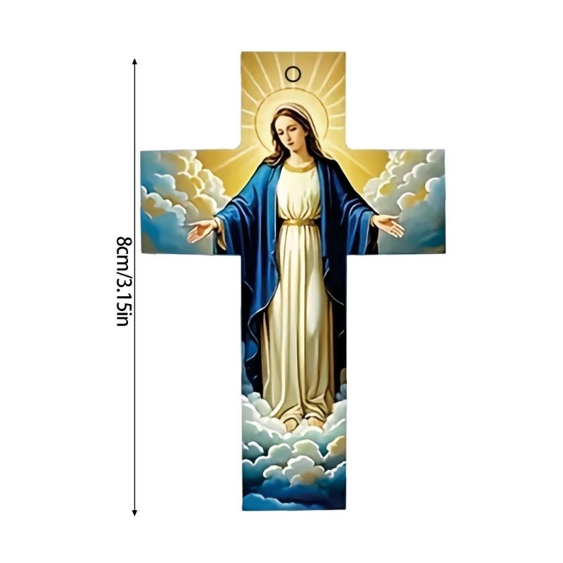 Acrylic Crosses Christian Christmas Ornament Christmas Tree Ornament Bag Charm Pendant Unique Religious Gift for Womens