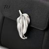 Metal Shirt Pin Irregular Leaf Alloy Brooch Pin, Silver Golden Plated Leaves Lapel Clothing Jewelry Accessory for Women Men Elegant