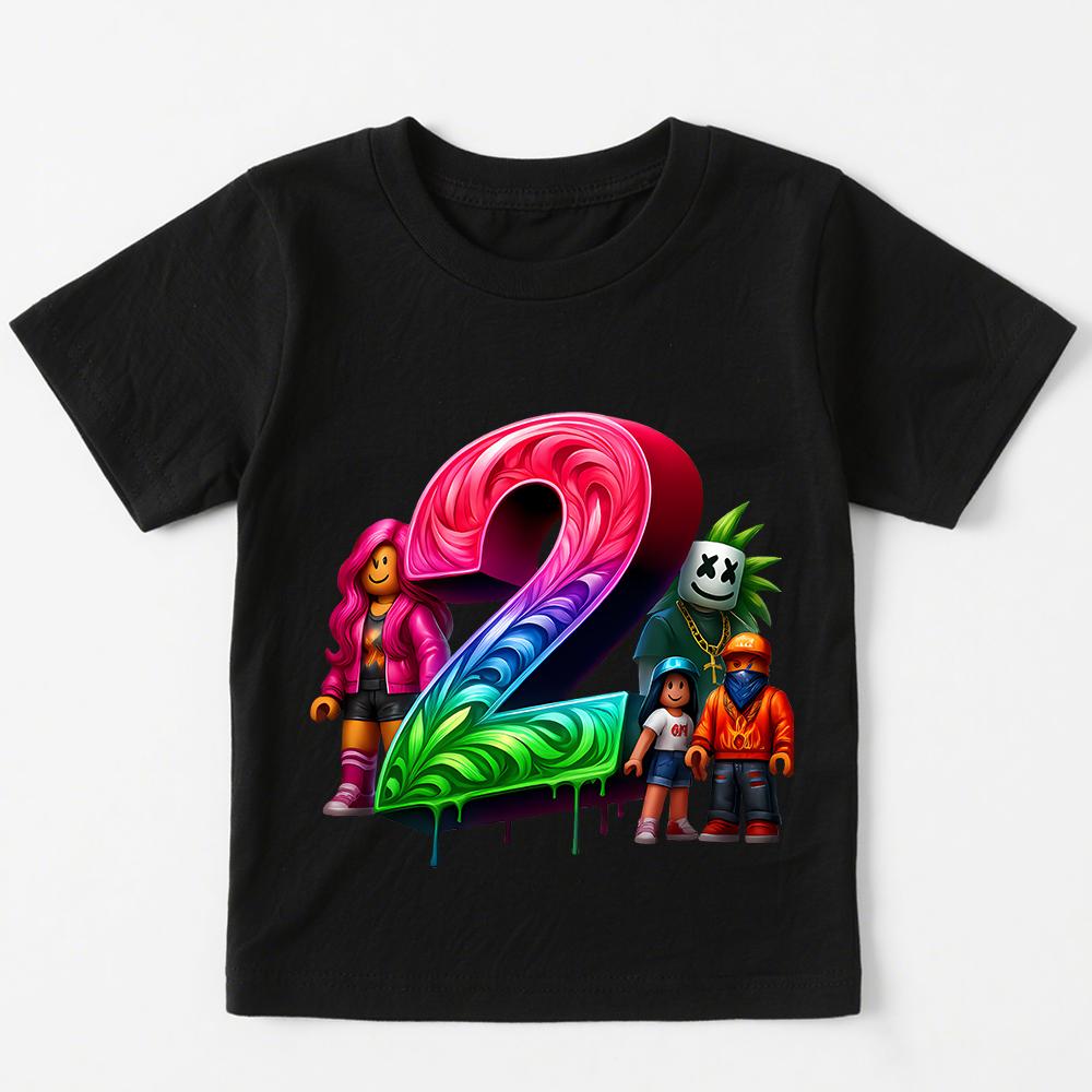 Fashion Roblox Printed T-shirts for Boys and Girls Birthday T-shirt 1 to 9 Years Old Kids T-shirt Casual Short Sleeve Tees Top Children Clothing